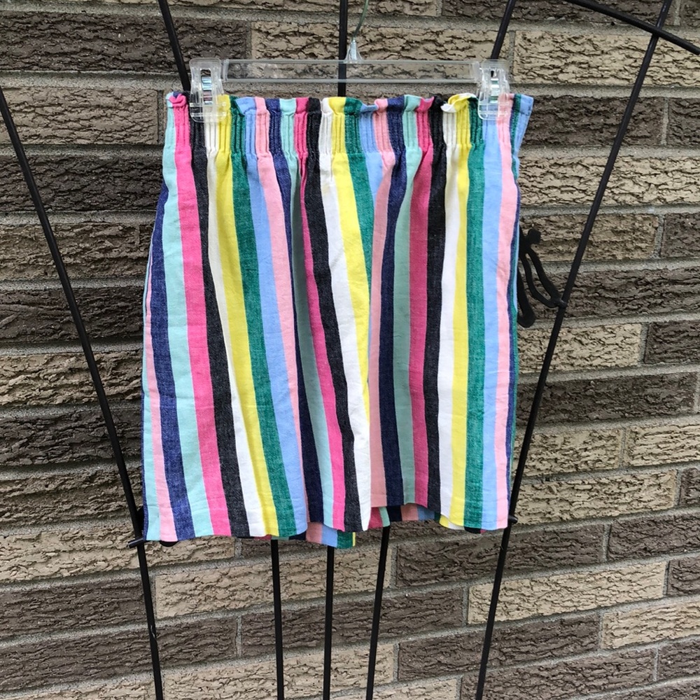 JCrew factory multi-colored striped linen skirt.  Size 2.